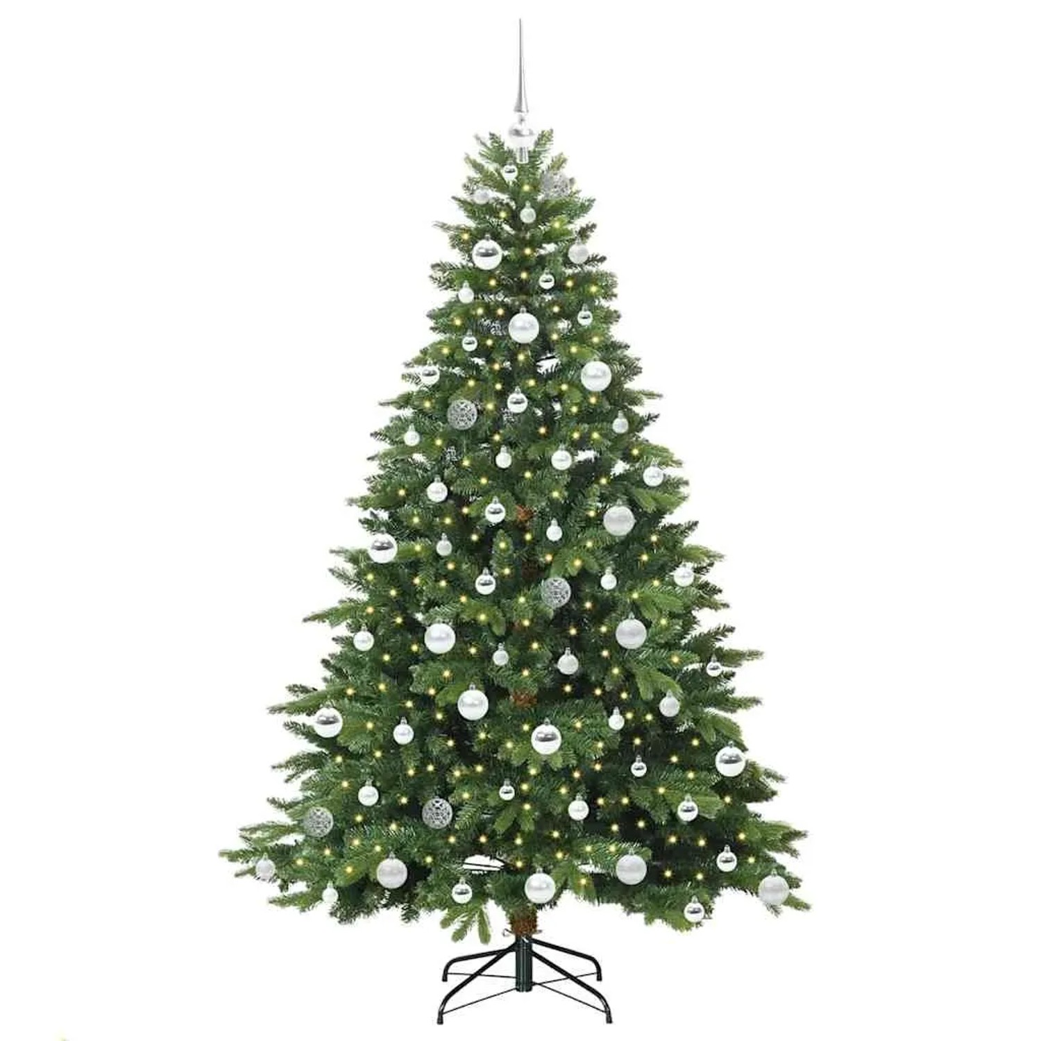 vidaXL Künstlicher Weihnachtsbaum mit 300 LEDs Grün 180 cm PE und PVC 3397554
