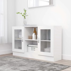 vidaXL Vitrinenschrank Weiß 120x30,5x70 cm Holzwerkstoff 802786