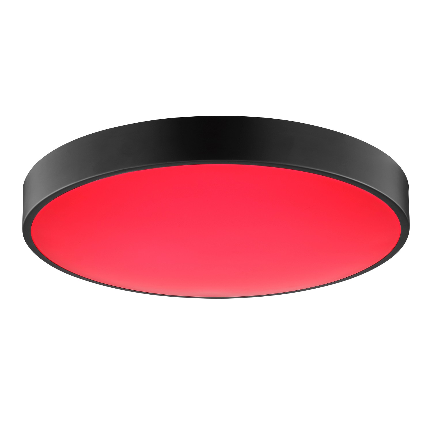 LED-Deckenleuchte Vadin mit RGB-Funktion, schwarz-weiße Lampe mit rotem Licht, Ø 49 cm