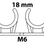 Kirchhoff Doppel-Rohrclip, Ø 18mm, mit M6 Gewindehülse, zur Befestigung von zwei Rohren.
