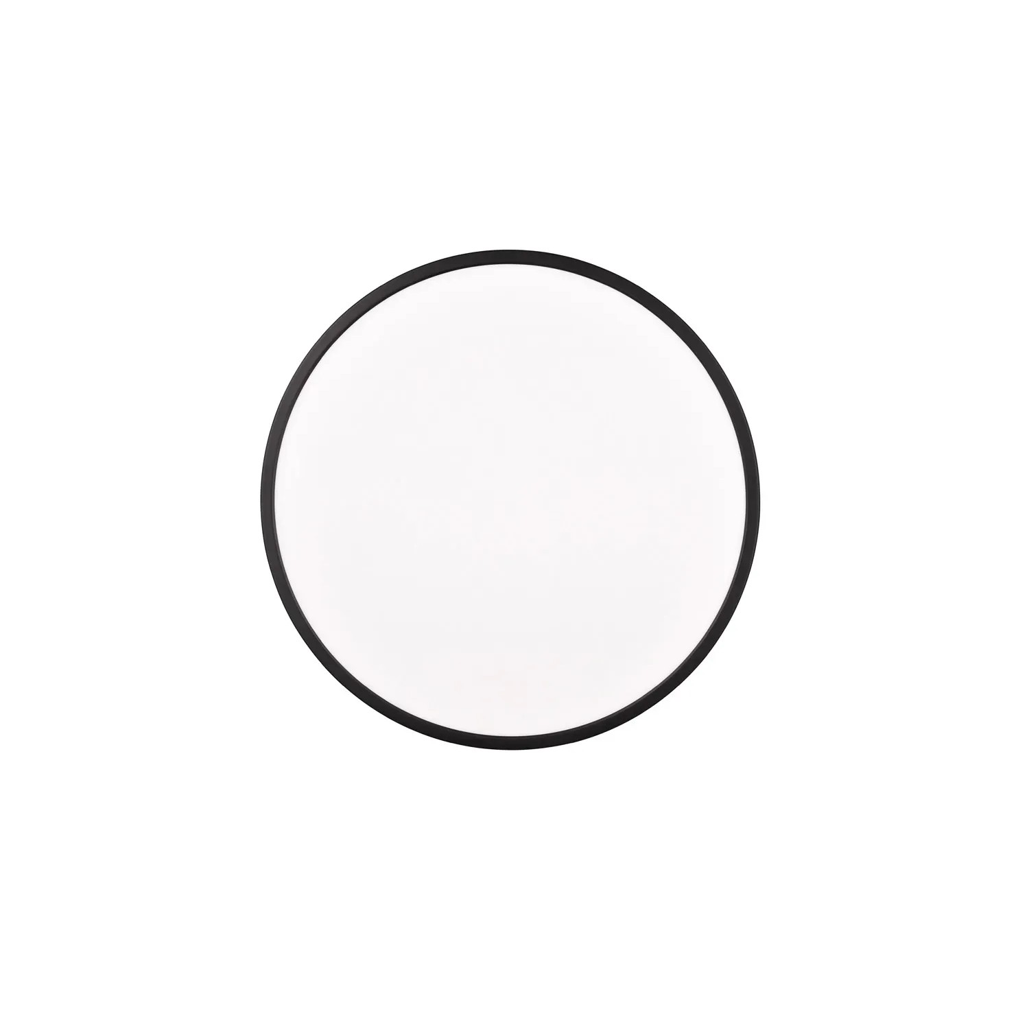 Schwarze, runde Reality LED-Deckenleuchte Scott, 50 cm Durchmesser.