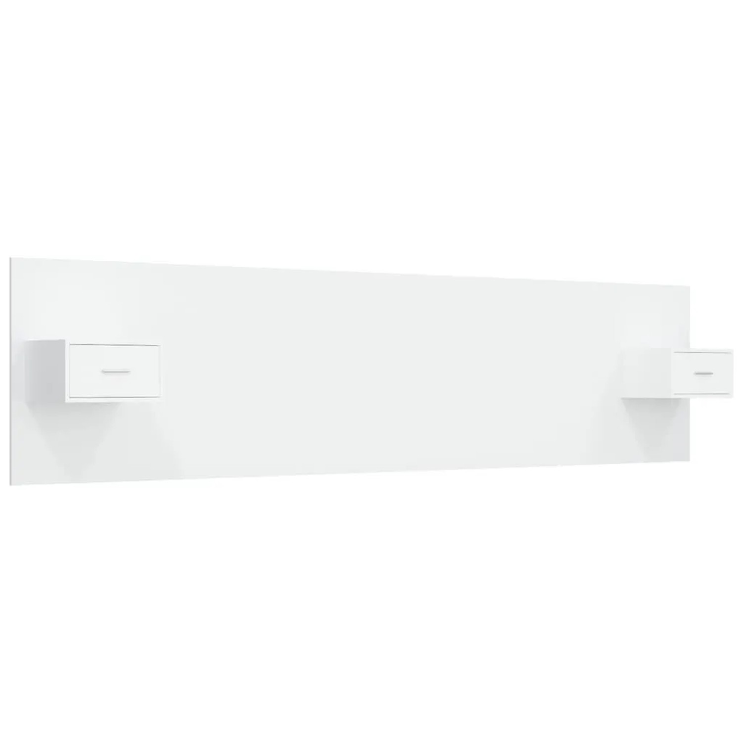 vidaXL Kopfteil mit Nachttischen Weiß Holzwerkstoff 3115748