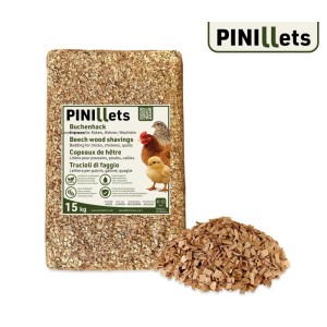 PINI Buchenhack Grob 15 kg Einstreu für Hühner, Küken & Wachteln
