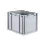 Graue PROREGAL Eurobox Nextgen, 30 Liter, mit Griffen. Ideal als Transport- und Aufbewahrungsbox.