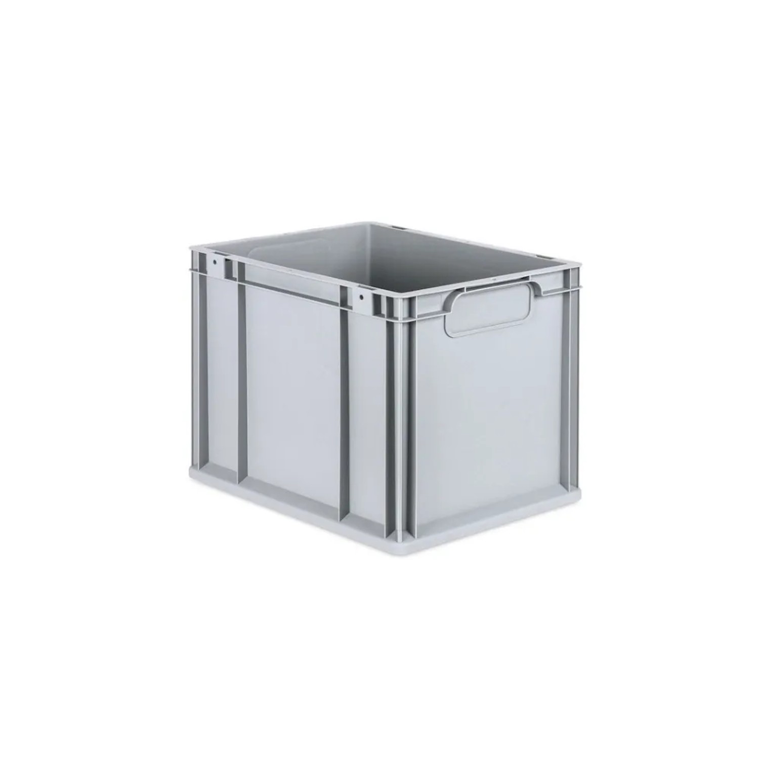 Graue PROREGAL Eurobox Nextgen, 30 Liter, mit Griffen. Ideal als Transport- und Aufbewahrungsbox.