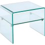 Transparenter Vente-unique Nachttisch Stileos aus Sicherheitsglas mit Ablage, 48 cm breit.