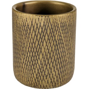 Kleine Wolke Zahnputzbecher Oro Antikgold aus Steinzeug mit Rautenmuster.