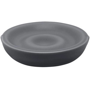 Spirella Elements Seifenschale Sense in Anthrazit: Runde Keramikschale für Seife im Bad.