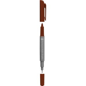 Marabu Permanent Marker Graphix Kakao mit Doppelfunktion und offener Kappe.