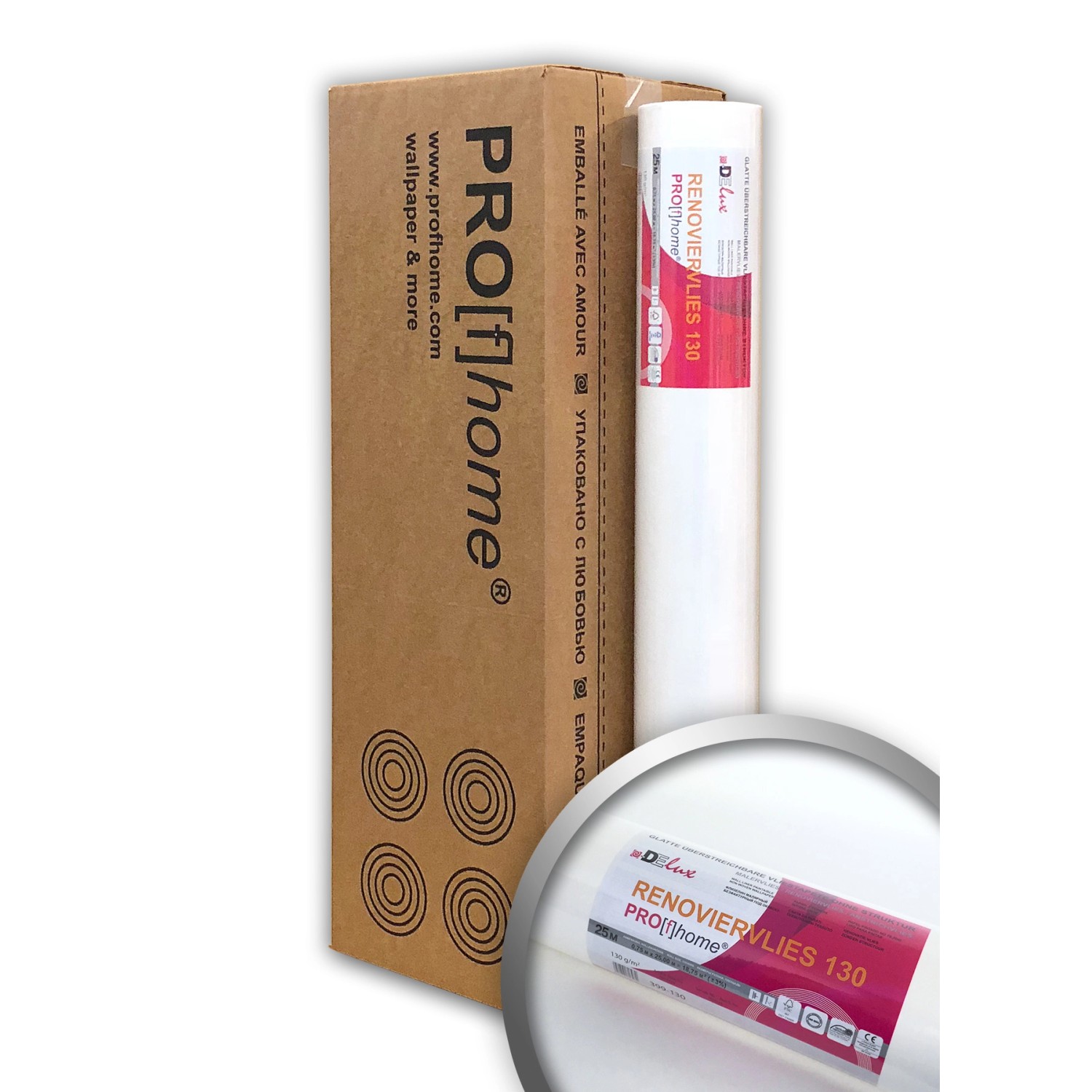 PROFHOME Renoviervlies 130 g Malervlies Anstrich-Vlies glatte Vliestapete 1 günstig online kaufen
