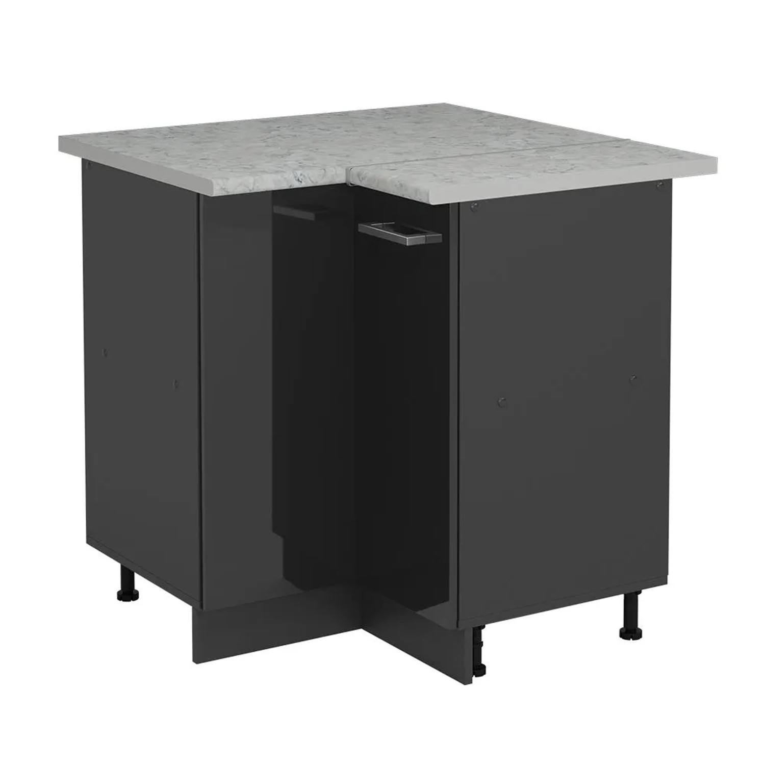 Vicco Eckunterschrank R-Line Anthrazit Hochglanz 76 x 82 AP Marmor Art Nr 54136
