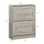 SoBuy Schuhkipper FSR137-HG, Schuhschrank mit 2 Klappen, hellgrau, aus MDF/PB. Ideal für Flur und Eingangsbereich.
