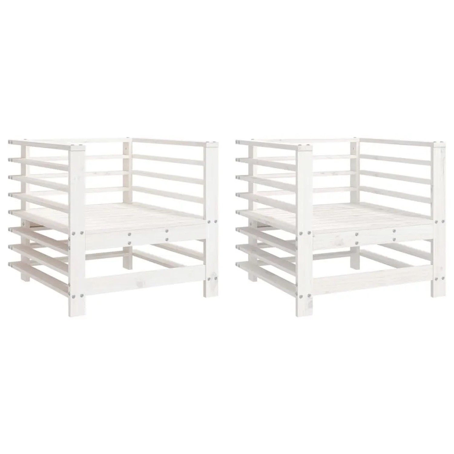 vidaXL Gartenstühle 2 Stk Weiß Massivholz Kiefer 825626
