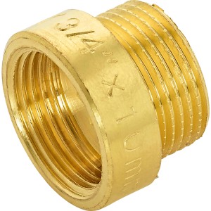 Hahnverlängerung aus Messing, 24,1/26,4 mm, 10 mm, für Gewindefittings.