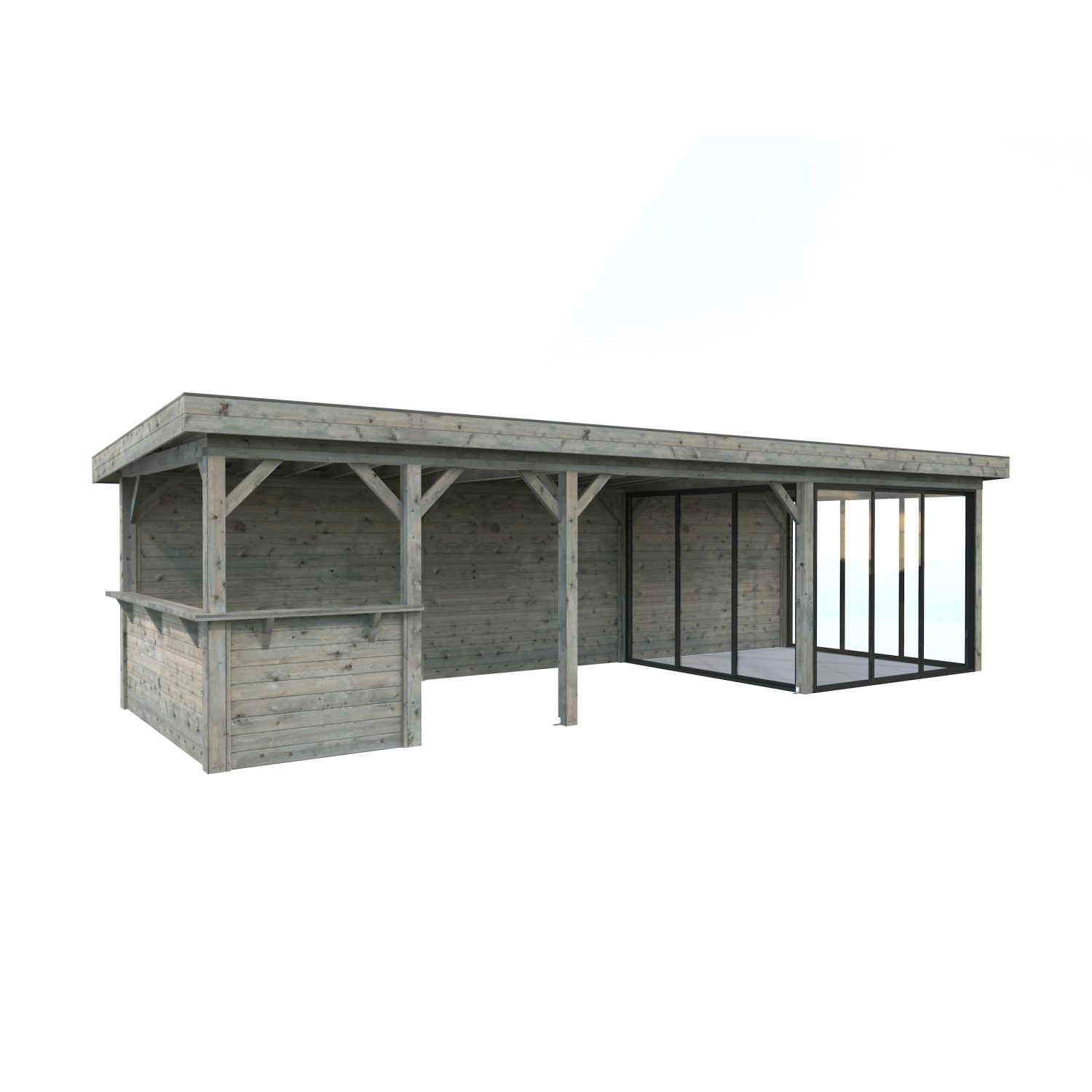 Palmako Pavillon Lenna Set 416 Slide Grau Tauchgrundiert 876 cm x 300 cm FS günstig online kaufen