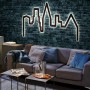 Paulmann FlexLED 3D Basis-Set als leuchtende Skyline an dunkler Ziegelwand.