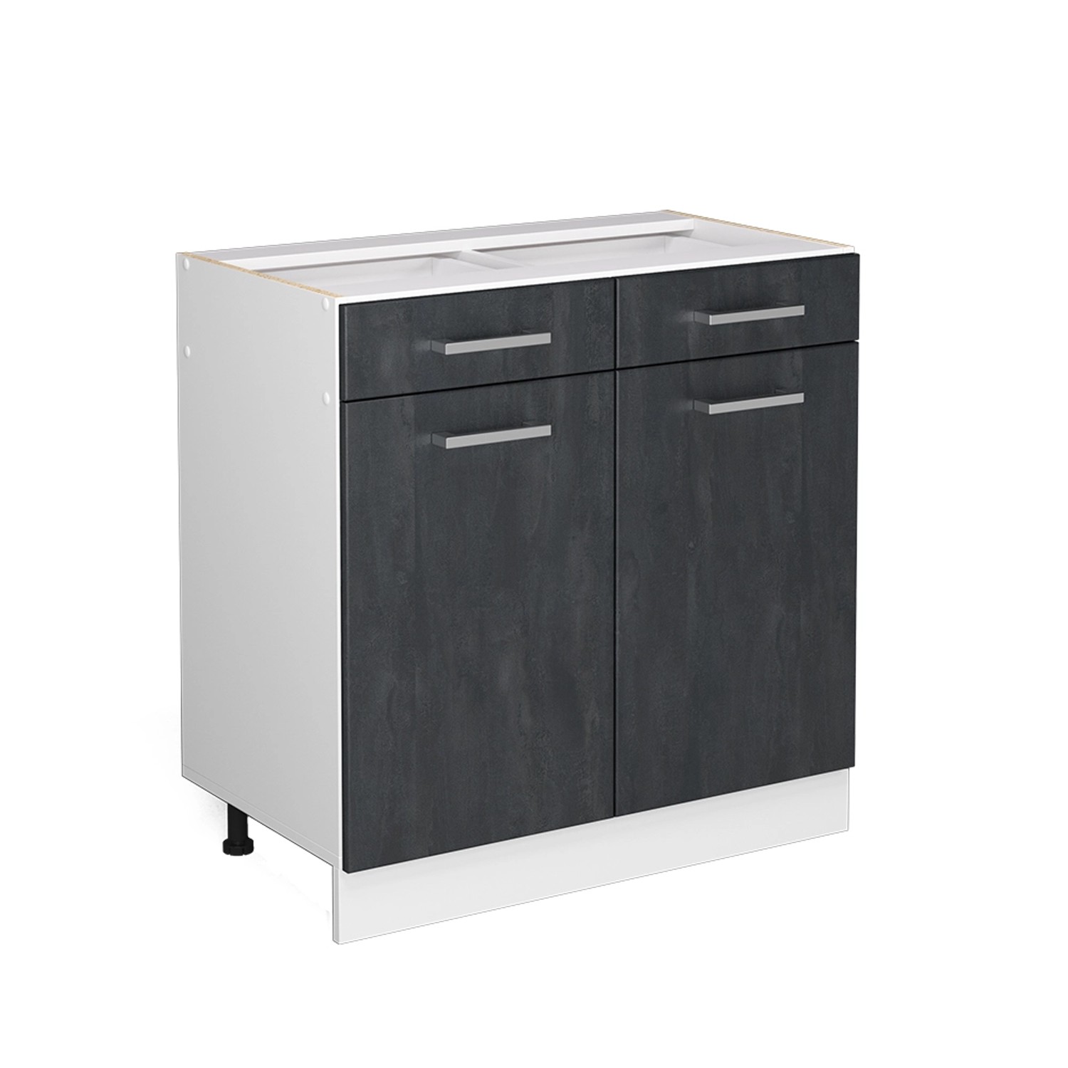 Vicco Küchenunterschrank R-Line Schwarz Beton 80 cm ohne Arbeitsplatte