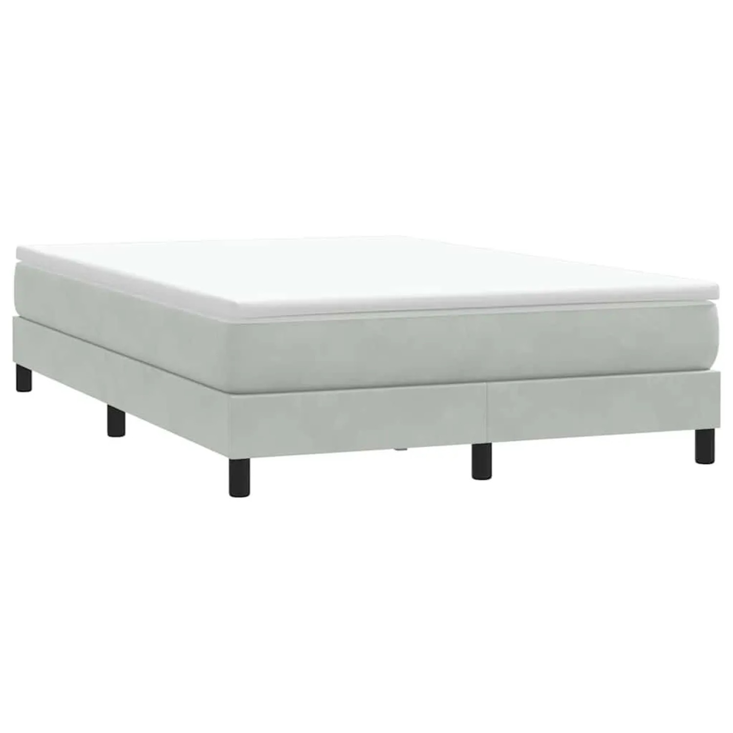 vidaXL Boxspringbett ohne Matratze Hellgrau 140x220 cm Samt 3315873 günstig online kaufen