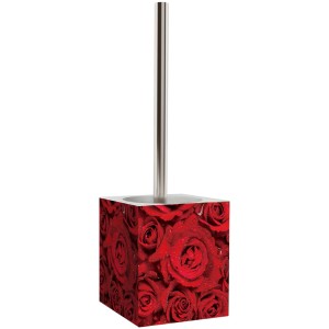 Sanilo WC-Bürste mit Rosenmuster, Edelstahlgriff. Dekorative Toilettenbürste für jedes Badezimmer.
