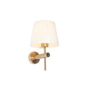 Moderne Wandleuchte Pluk in Bronze mit weißem Schirm für stimmungsvolle Beleuchtung.