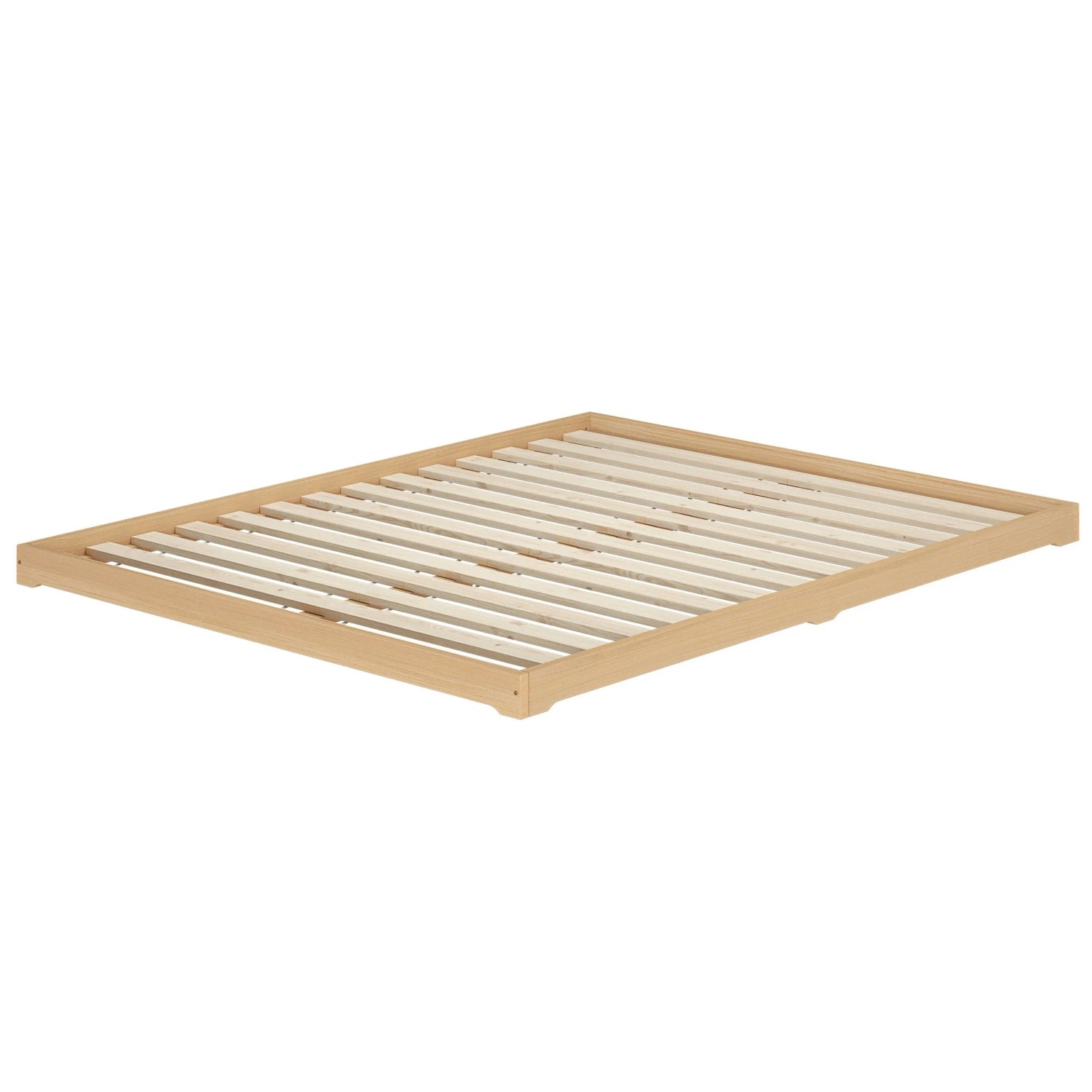 Erst-Holz Breites Bodenbett Doppelbett Buche Massiv 160 x 200 cm Modell 66 Rollrost inkl.