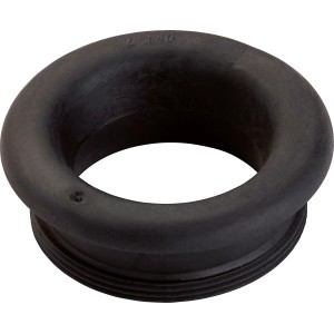 Schwarzer Gewindenippel (Ø 59,6 mm x Ø 40 mm) aus Gummi für Siphondichtungen.