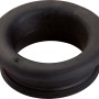 Schwarzer Gewindenippel (Ø 59,6 mm x Ø 40 mm) aus Gummi für Siphondichtungen.