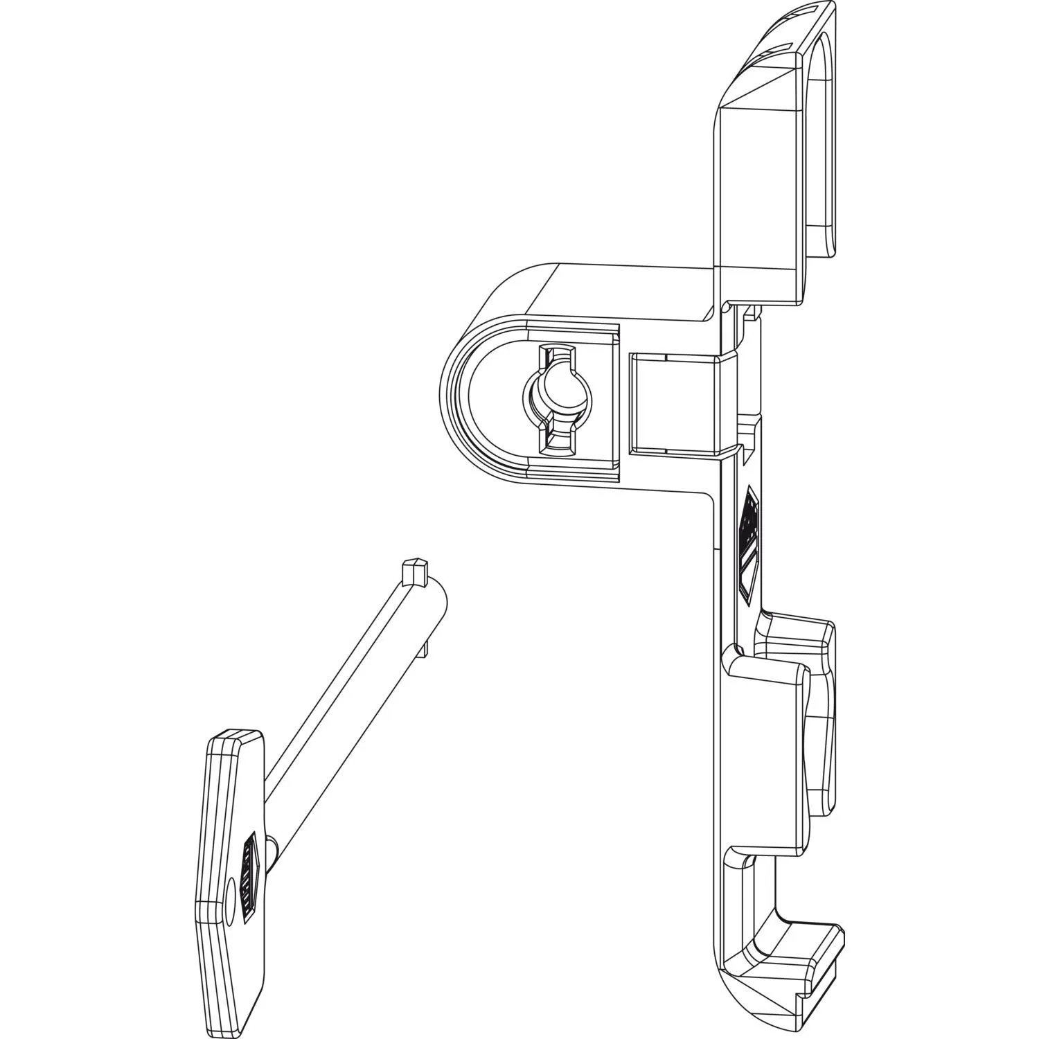 Maco Drehsperre Verdeckt 4mm Falzluft Versatz 9mm Sperrbar Silber