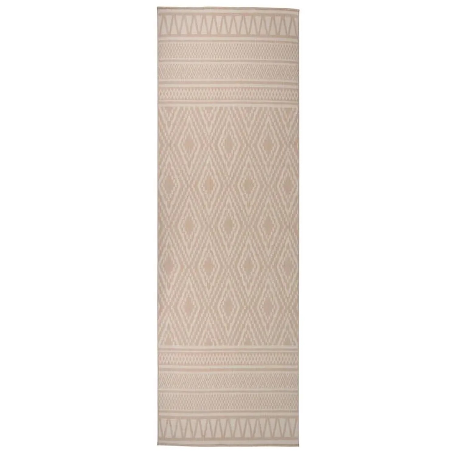 vidaXL Outdoor-Teppich Flachgewebe 80x250 cm Braun Gestreift 340863