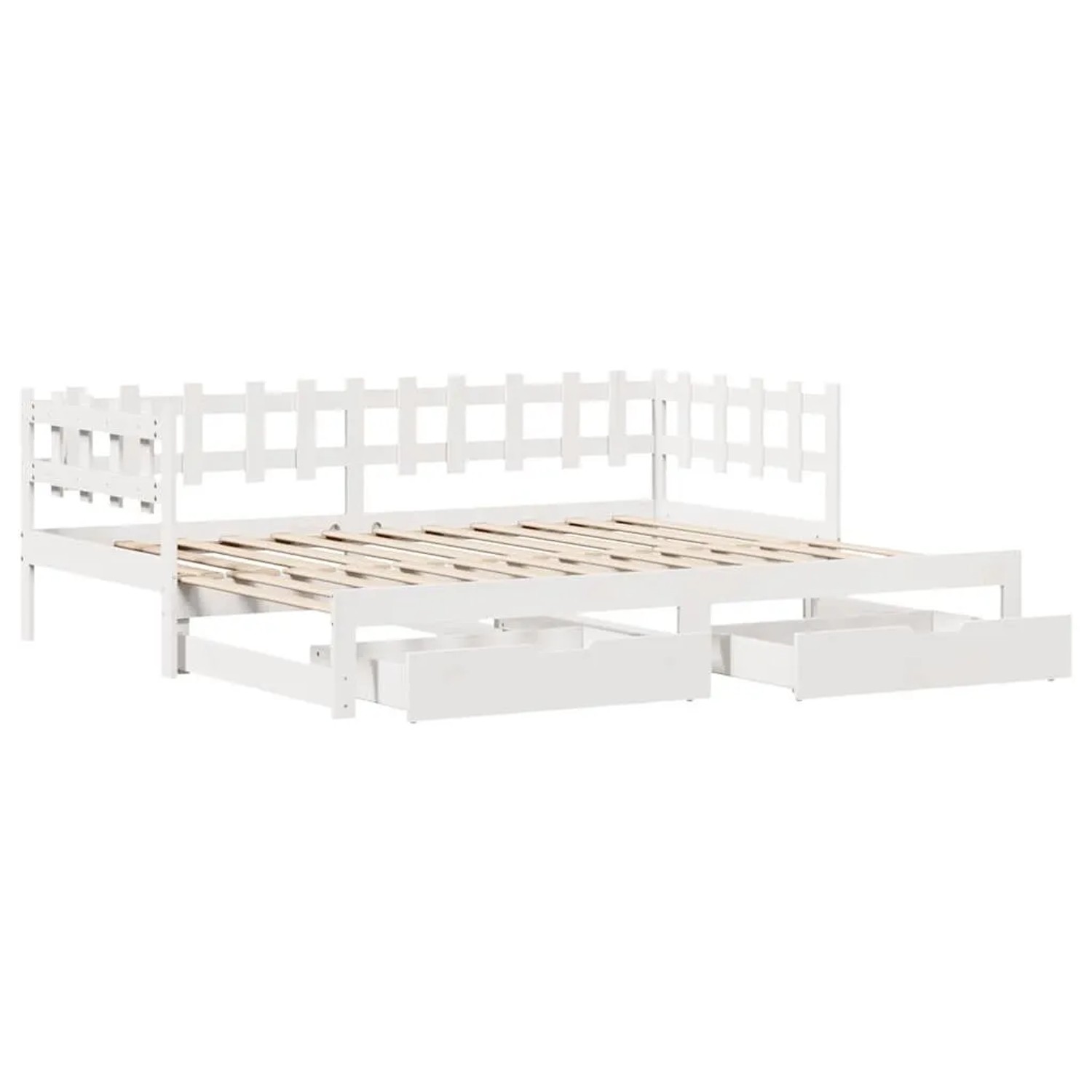 vidaXL Tagesbett Ausziehbar mit Schubladen ohne Matratze Weiß 90x190cm 3302254