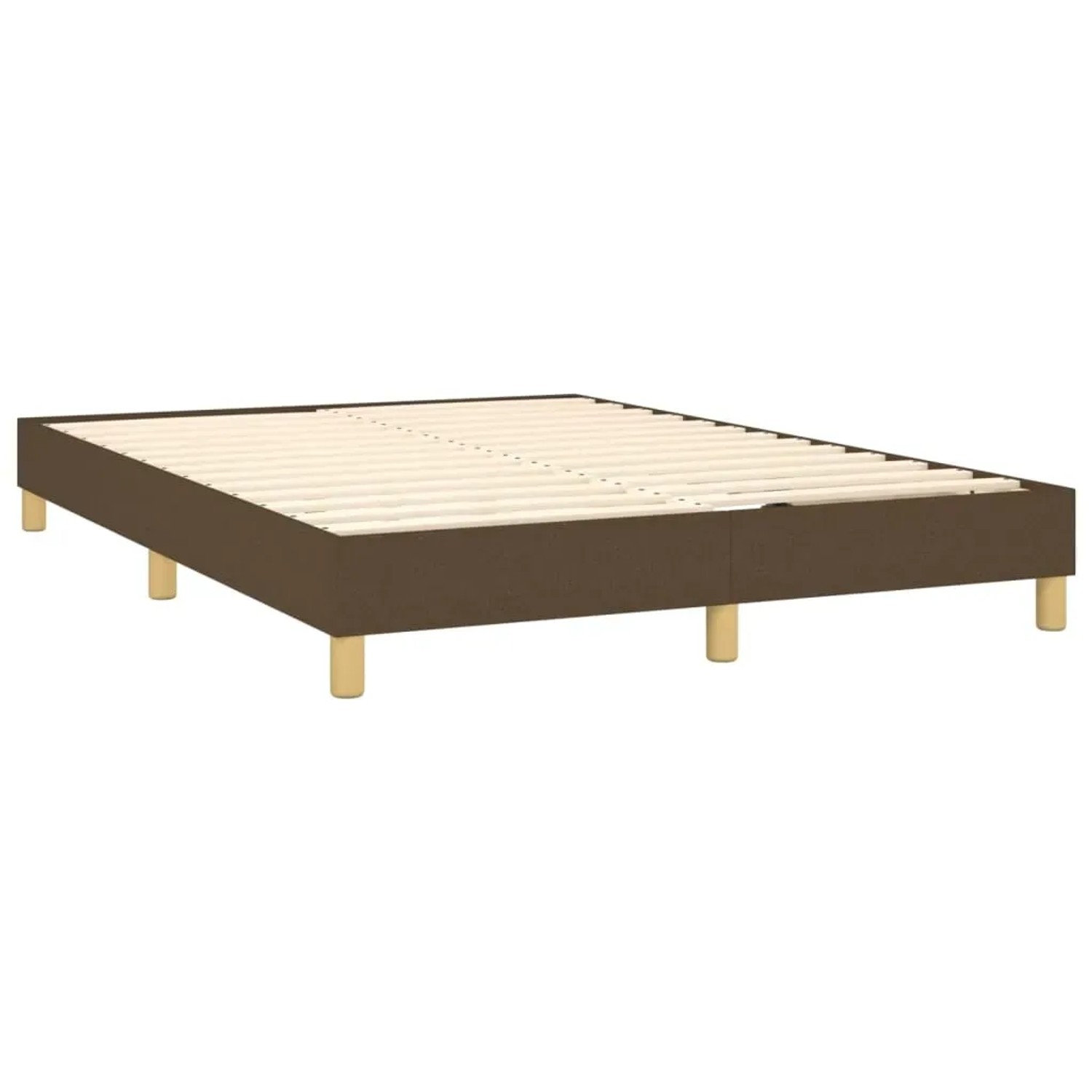 vidaXL Boxspringbett 140x200 cm, dunkelbraun. Bett mit Lattenrost, ohne Matratze.