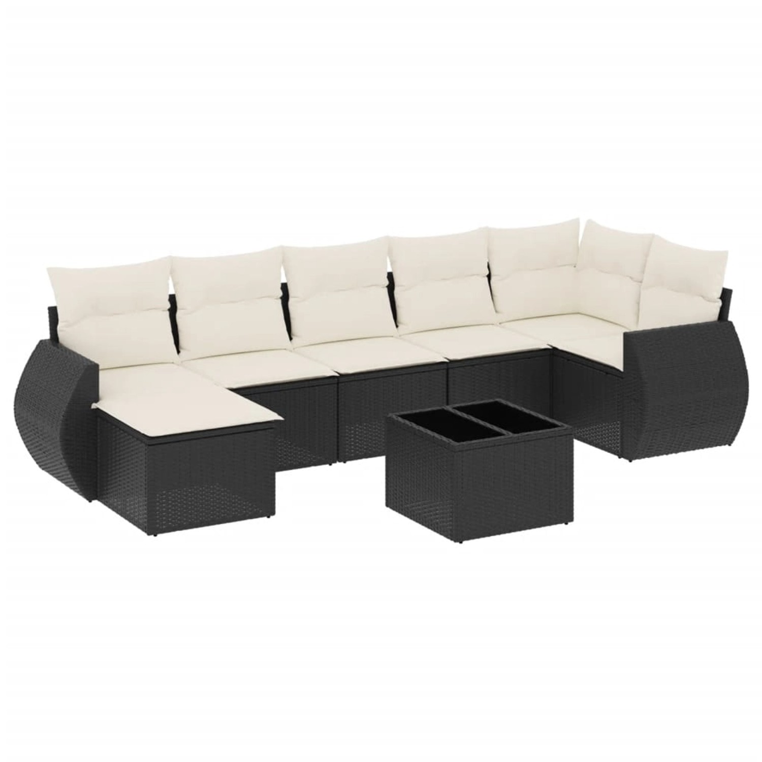 vidaXL 8-Tlg Garten-Sofagarnitur mit Kissen Schwarz Poly Rattan 3254023 günstig online kaufen