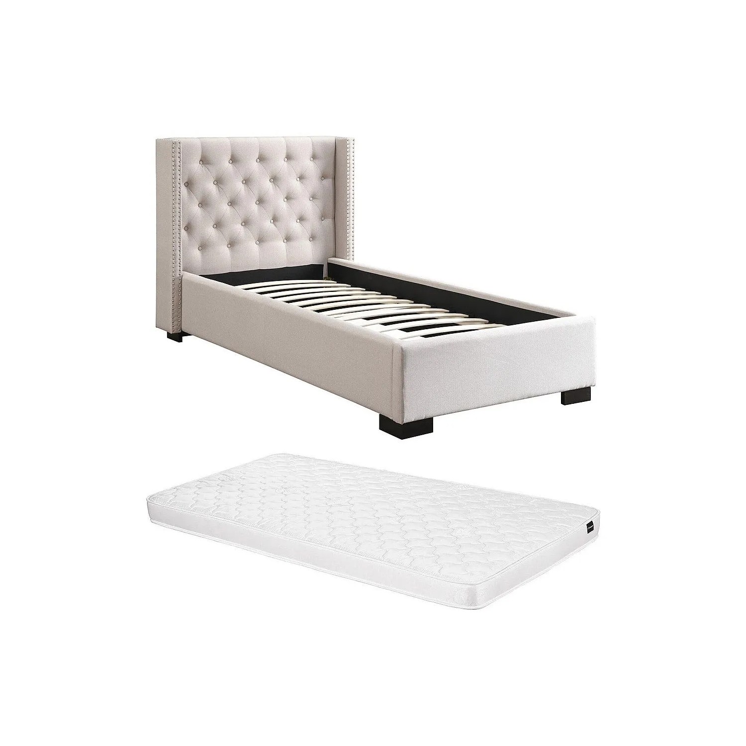 Vente-unique Bettrahmen Massimo Beige 114 cm