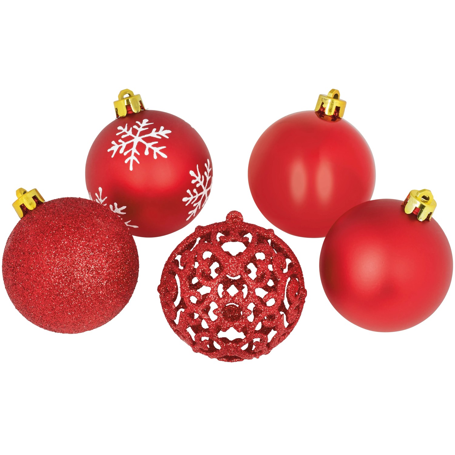 Weihnachtskugel-Set Kunststoff Ø 6 cm 25-teilig Rot