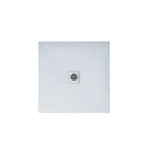 Duschparadies Duschwanne Duschtasse 90x90x3cm für Duschkabine Duschwand Walk-in Dusche Duschtür Schiefer Effekt Rechteck Weiß T2