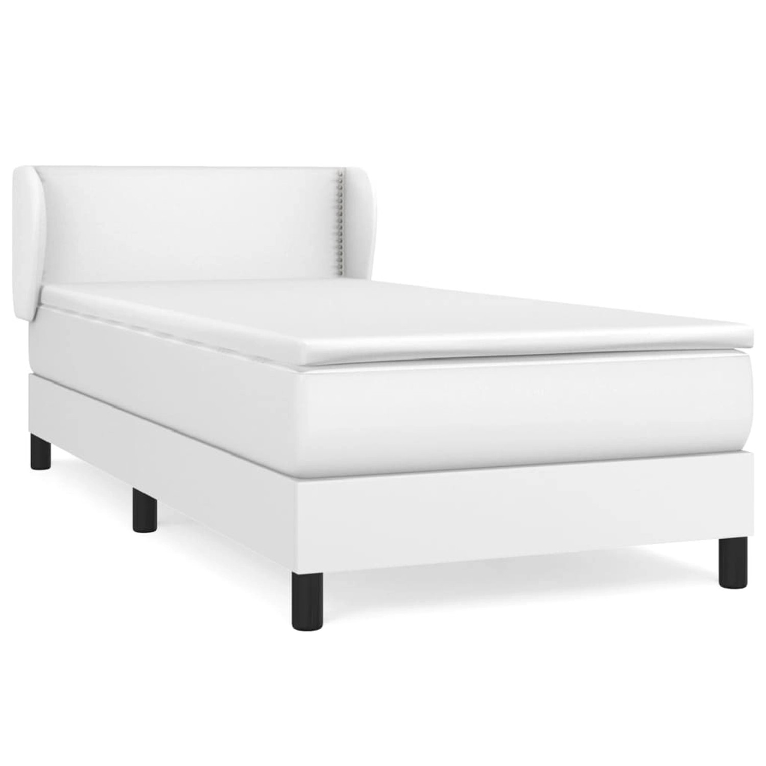 vidaXL Boxspringbett mit Matratze Weiß 80x200 cm Kunstleder 3127218 günstig online kaufen