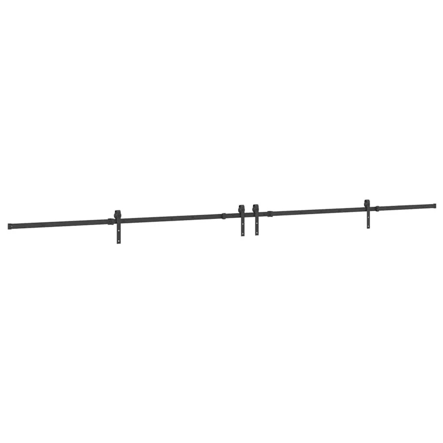 vidaXL Schiebetürbeschlag-Set 427 cm Stahl Schwarz 3295776