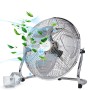 TroniTechnik Bodenventilator Windmaschine, 70W, ⌀35cm, silberfarben, mit simulierten Blättern und Eiswürfeln.