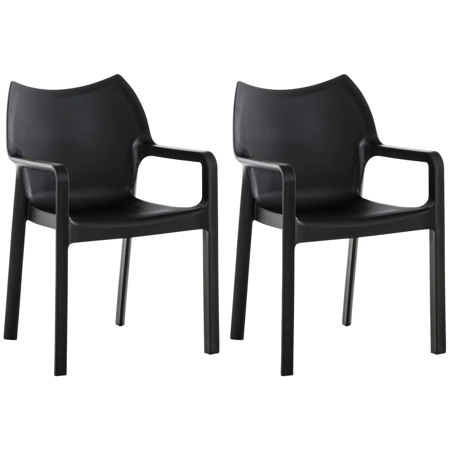 CLP 2er Set Stapelstuhl Diva Schwarz