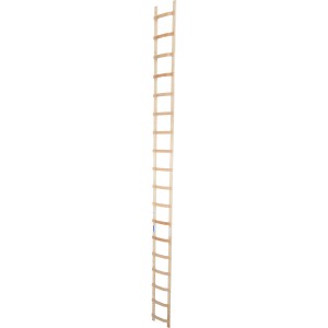 Krause Dachleiter aus Holz mit 18 Sprossen für sichere Montagearbeiten auf dem Dach.