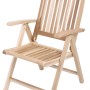 Verstellbarer DELUKE Gartenstuhl LENNAR aus Teakholz, ideal für Terrasse und Garten.