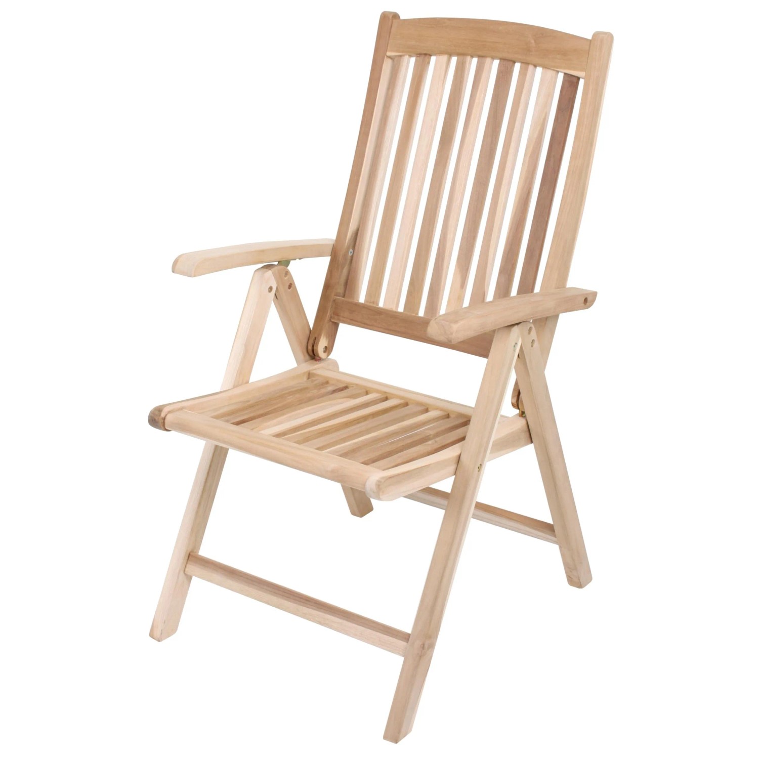 Verstellbarer DELUKE Gartenstuhl LENNAR aus Teakholz, ideal für Terrasse und Garten.
