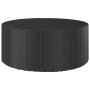 Schwarzer, runder vidaXL Gartentisch aus Polyrattan, Teil der 7-tlg. Sofagarnitur.
