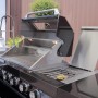 Buschbeck Outdoorküche Cambridge mit Grill, Spüle und Seitenbrenner. Moderne Stahlküche für den Garten.