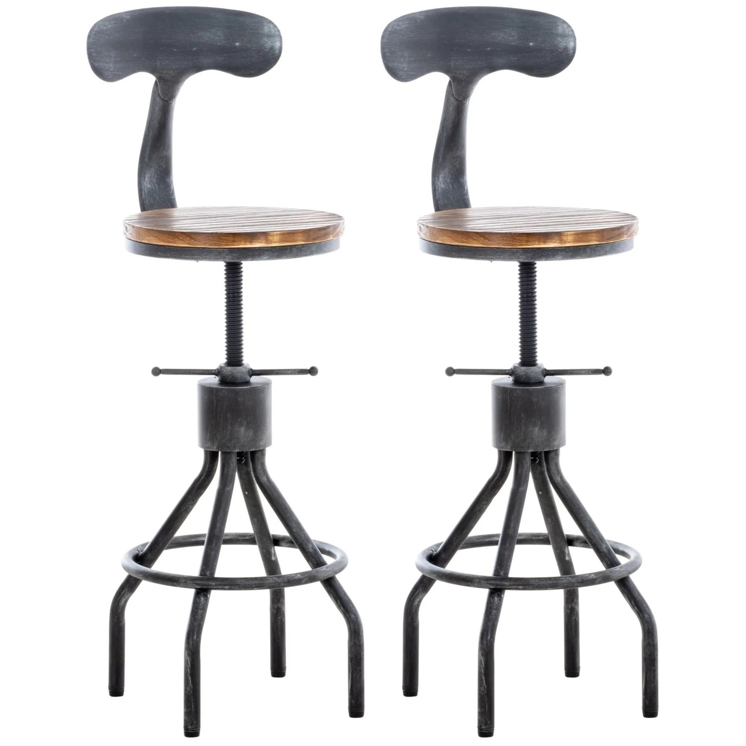 CLP 2er Set Barhocker Hanam Antik Silber