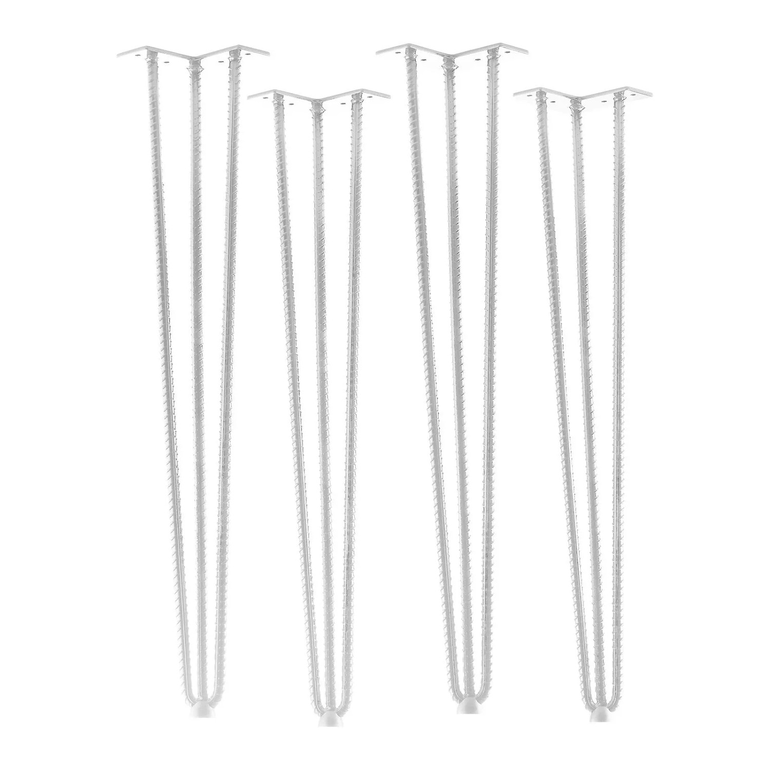 SOTECH 4 Stück Haarnadelbeine Baustahloptik Höhe 710 mm Industrial Look Weiß