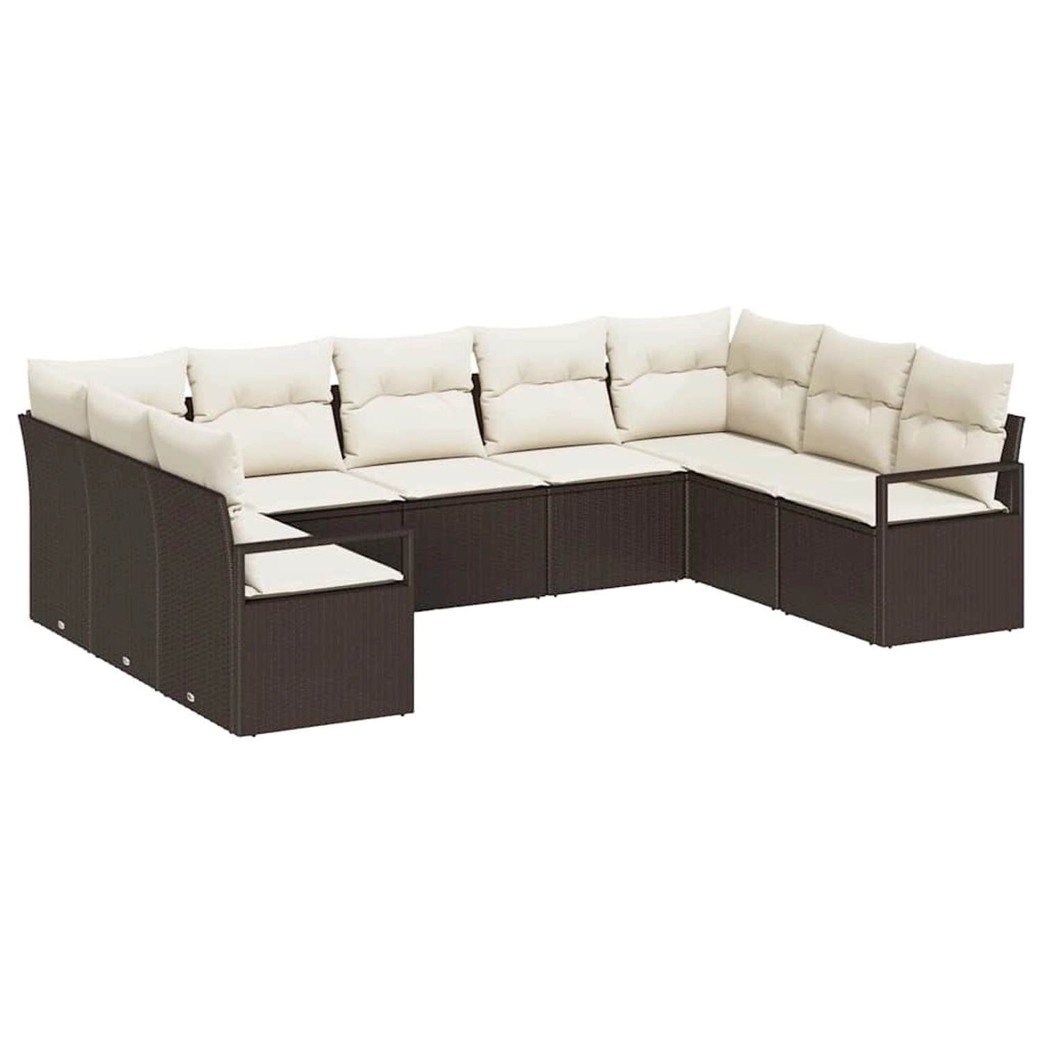 vidaXL Garten-Sofa-Set 9-Tlg Braun Poly Rattan 3346538 günstig online kaufen
