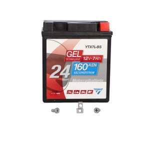 Cartec GEL Motorradbatterie YTX7L-BS 7Ah 160A, wartungsfreie Batterie für Motorrad, Quad & Co.