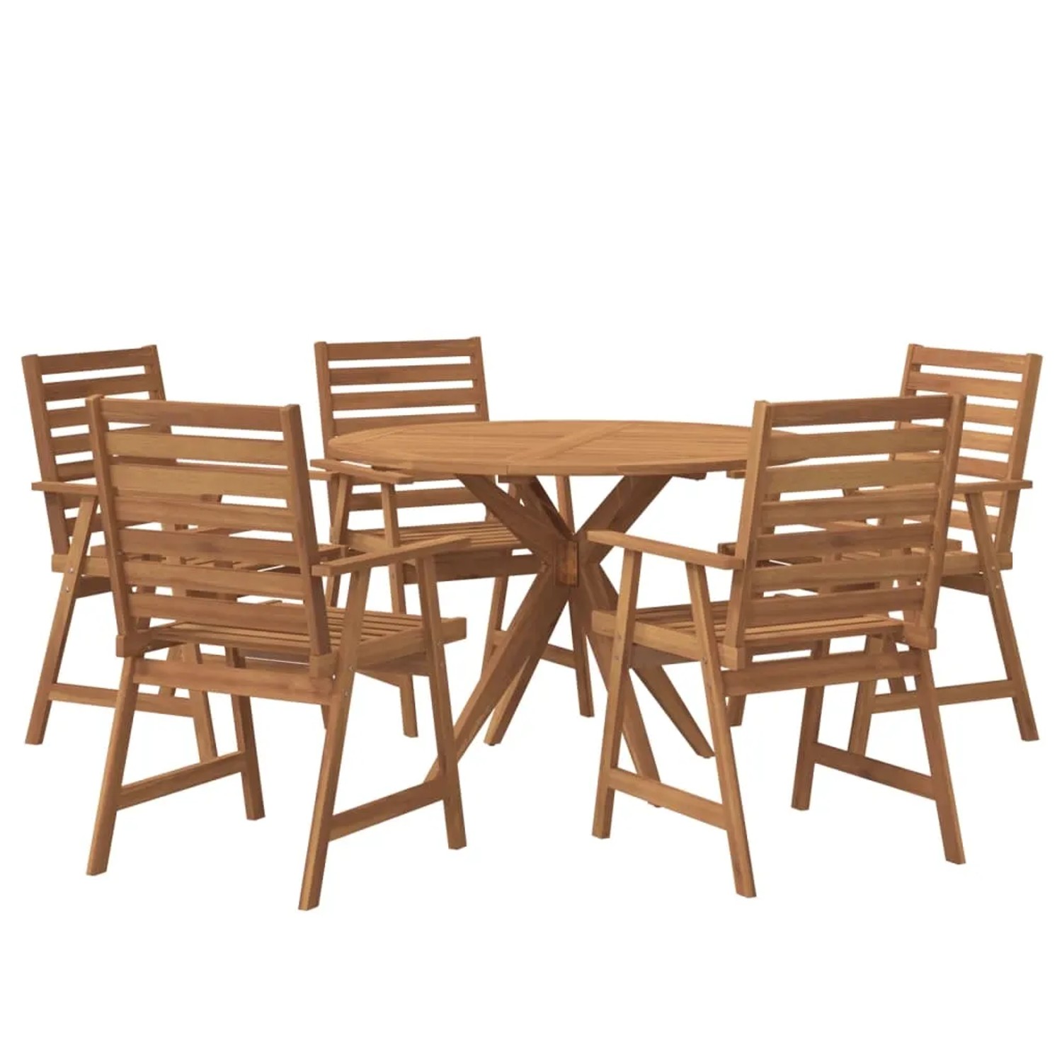 vidaXL 6-Tlg Garten-Essgruppe Massivholz Akazie 3283567
