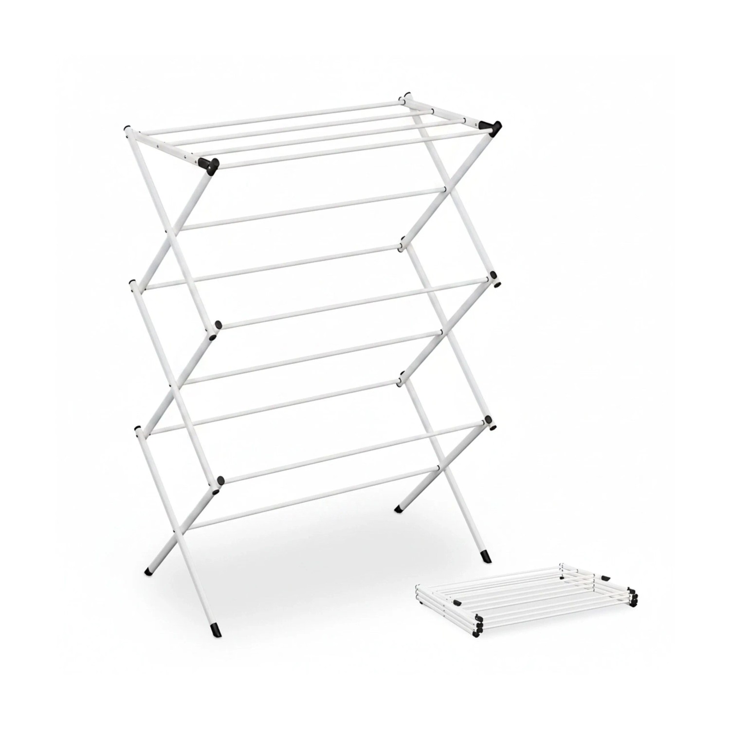 Relaxdays Turmwäscheständer Eisen Weiß Klappbar 104 cm x 73 cm x 38 cm 2,2 kg